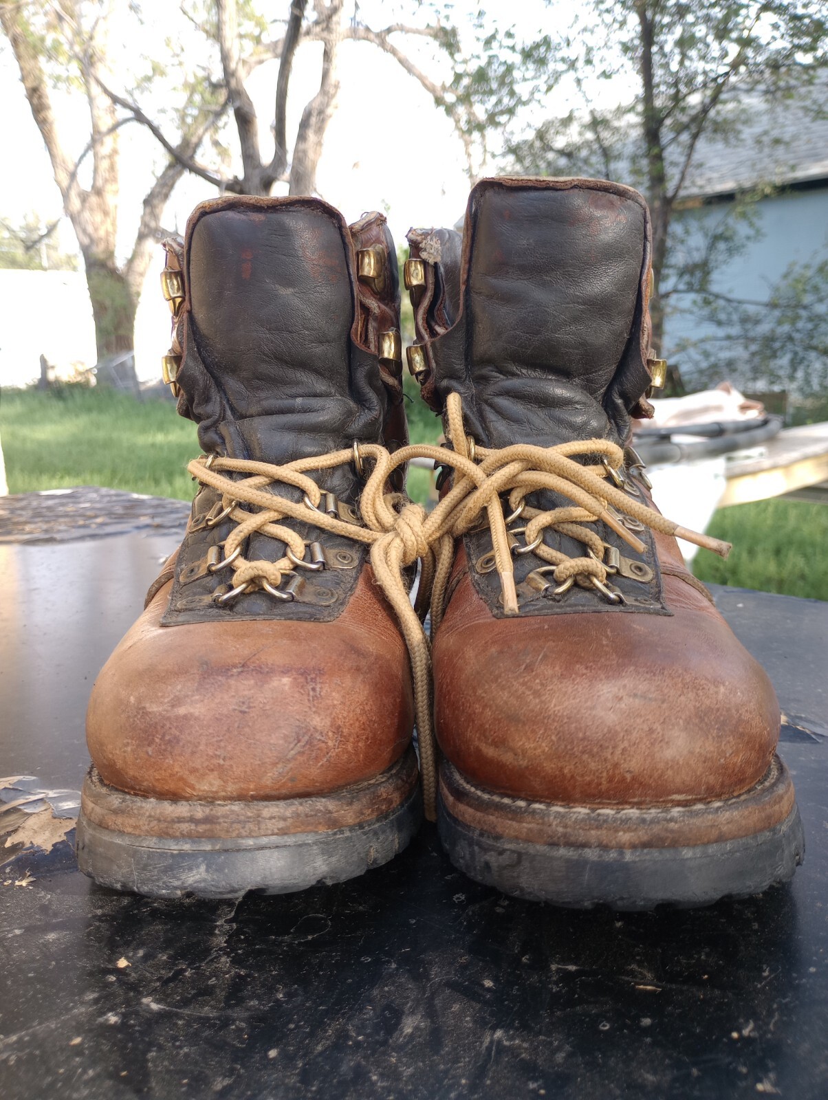 Vintage Dexter Brown Men's Size 8.5 Leather Hiking Mountaineering Boots