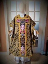 Brand New Custom Order St. Philip Neri Chasuble Set, Silk