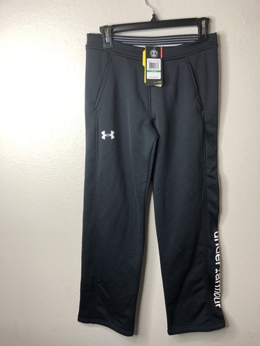 Under Armour Girls Black Sweatpants Sz YL NWT