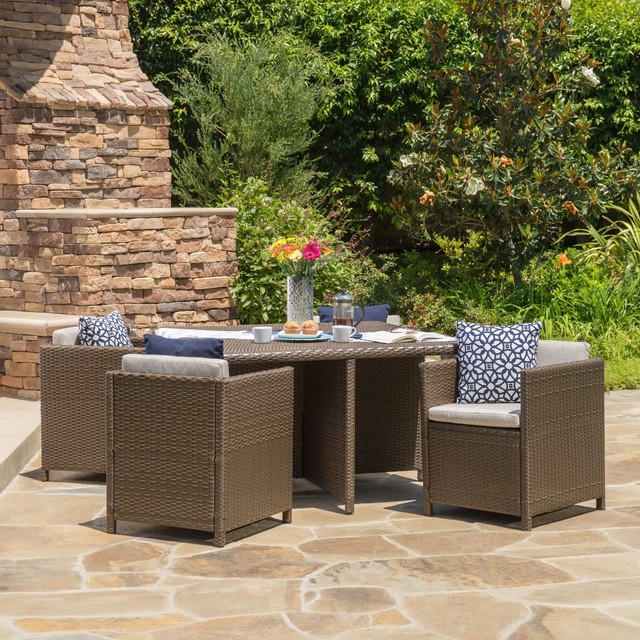 Puerta Outdoor 7 Seater Wicker Sectional By Christopher Grey Mixed Black 7 Piece For Sale Online Ebay