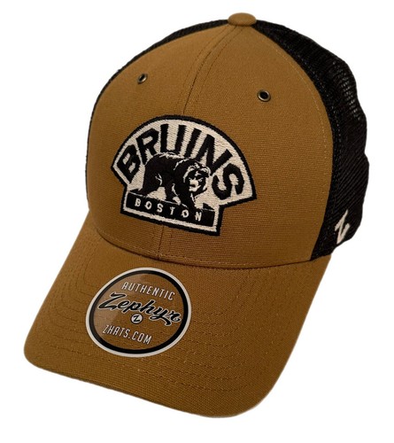 Zephyr NHL Boston Bruins "Carhartt" Structured Curved Bill Mesh ADJ Hat NWT