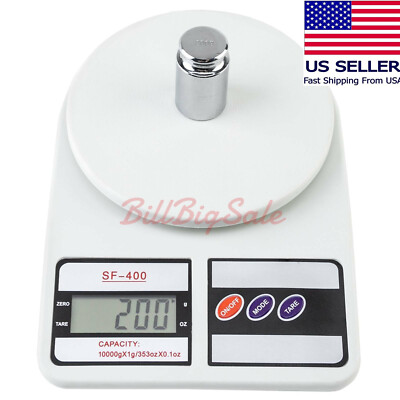 (Digital Scale) 10KG / 1g Kitchen Mail LCD Digital Scale White SF-400