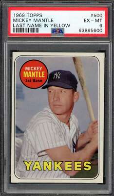 1969 Topps 500 Mickey Mantle (Last Name in Yellow) PSA 6 63895600 | eBay