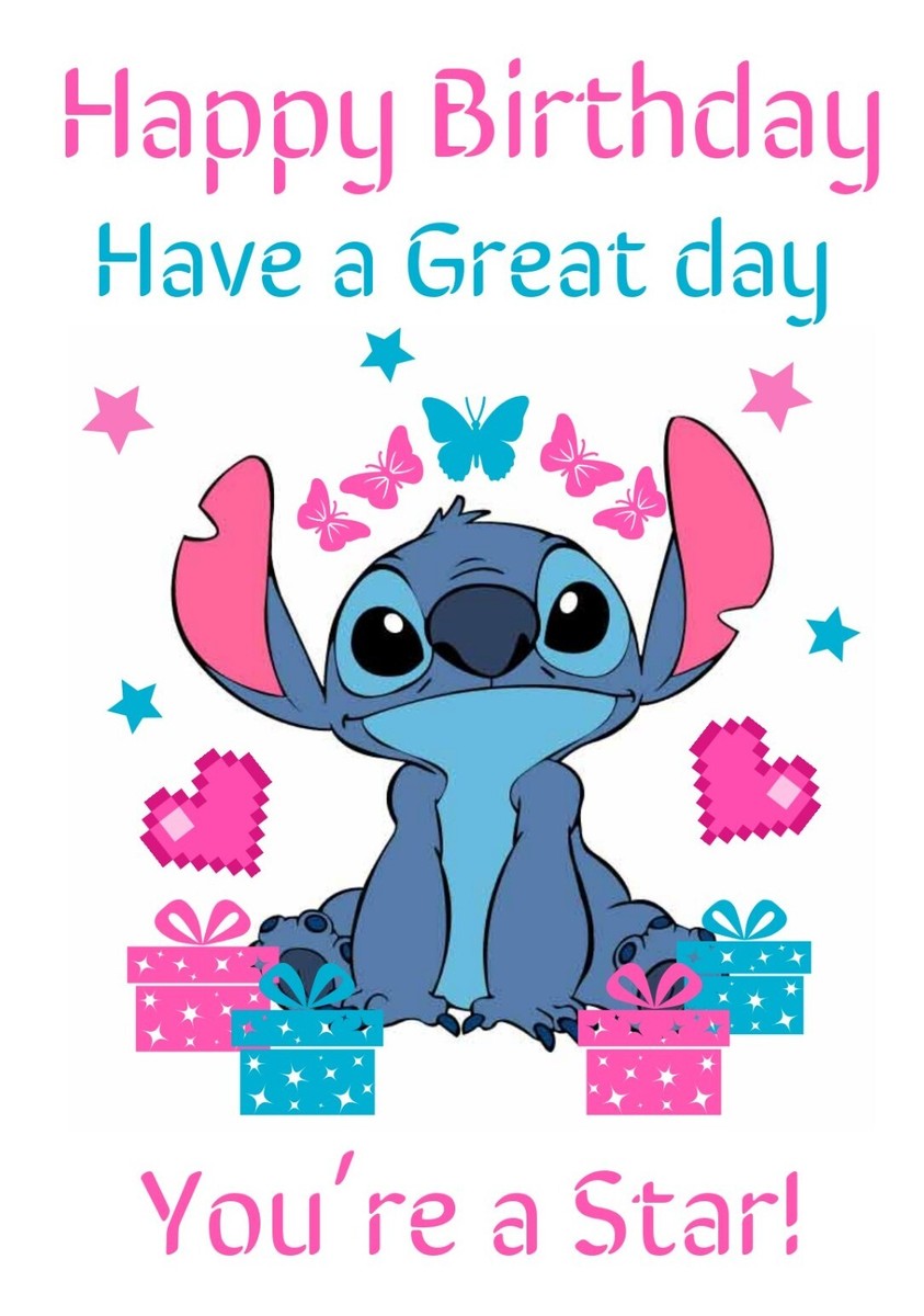 Lilo And Stitch Birthday Greeting Lilo And Stitch Coloring Page.