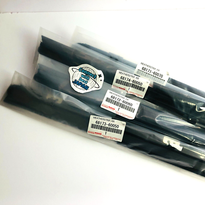 chapuri　1001 Toyota Genuine Weatherstrip Front + Rear Door Glass, Inner RH + LH