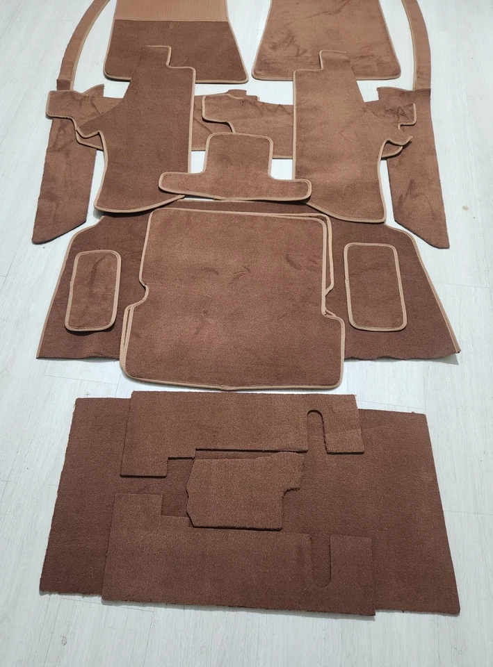 NEW R107 Mercedes Carpet kit for 380SL 450SL 500LS 560SL VELOUR TOBACCO  18 pcs - Imagem 4 de 4