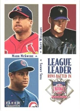 2000 Fleer Tradition #4 NL Runs Batted In  Leaders Mark McGwire  Sammy Sosa  
