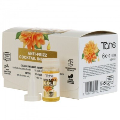 Tahe Miracle Gold Cocktail Intensiv Anti-Frizz 6 X 10 Ml Vegan