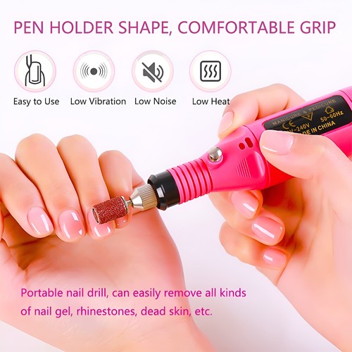 Electric Drill Nail File Acrylic Art File Manicure Pedicure Portable Machine Kit - Picture 3 of 12