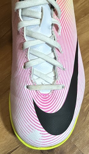 Scarpe da calcio Nike Mercurial taglia US 4,5Y 651639-107 rosa bianco a righe nere - Foto 10 di 22