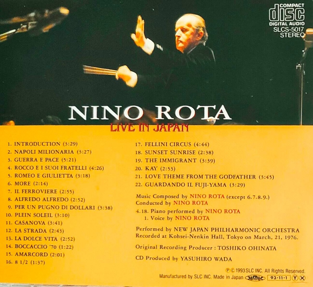 NINO ROTA LIVE IN JAPAN ( Premiere Live Recording) /TOP RARE