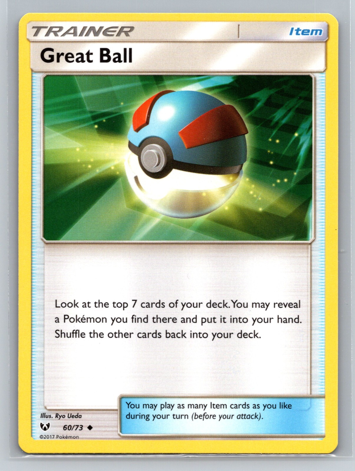 Pokemon Trainer Great Ball 60/73 Regular Uncommon 2017
