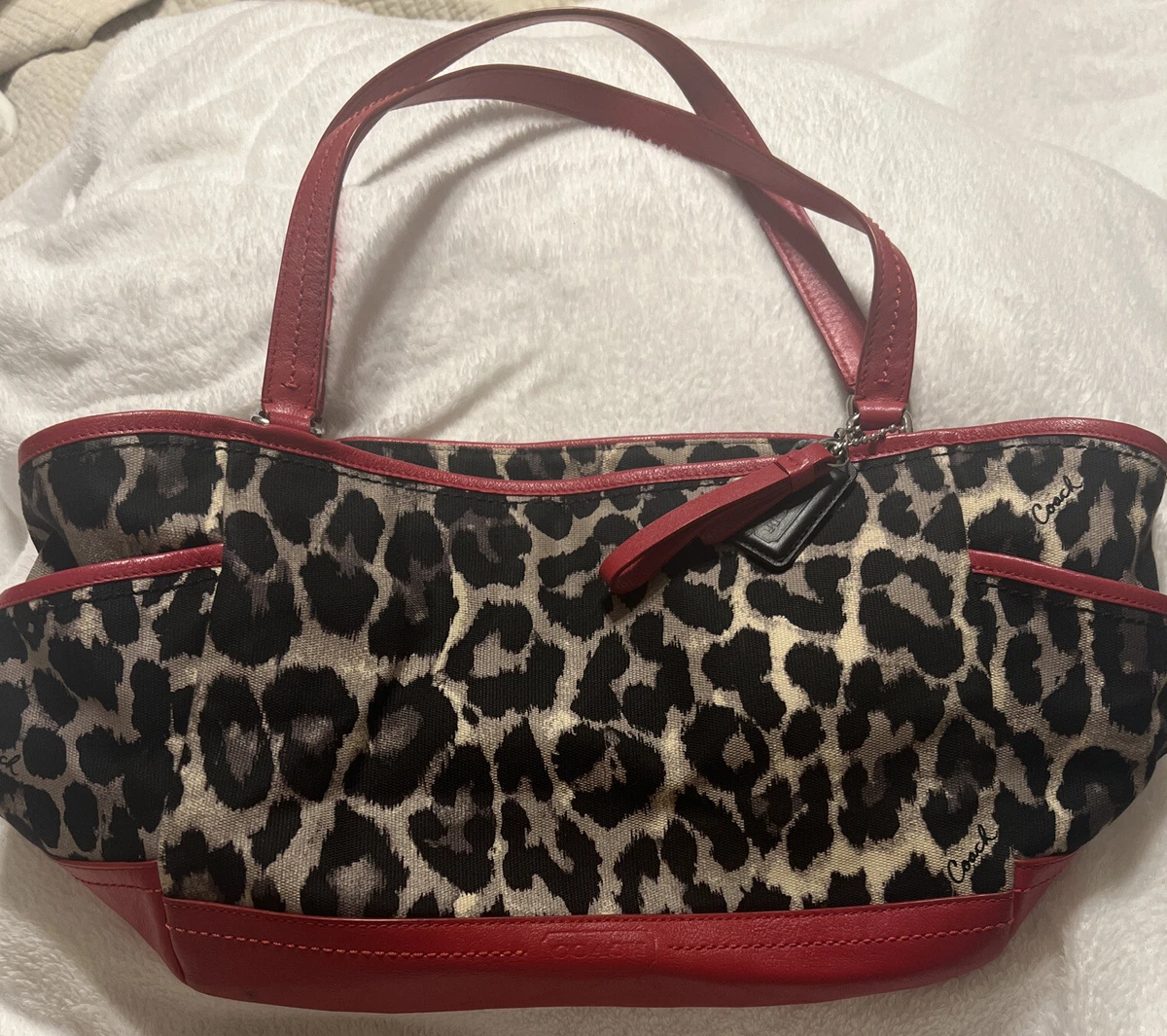 Coach red leopard purse Clearance