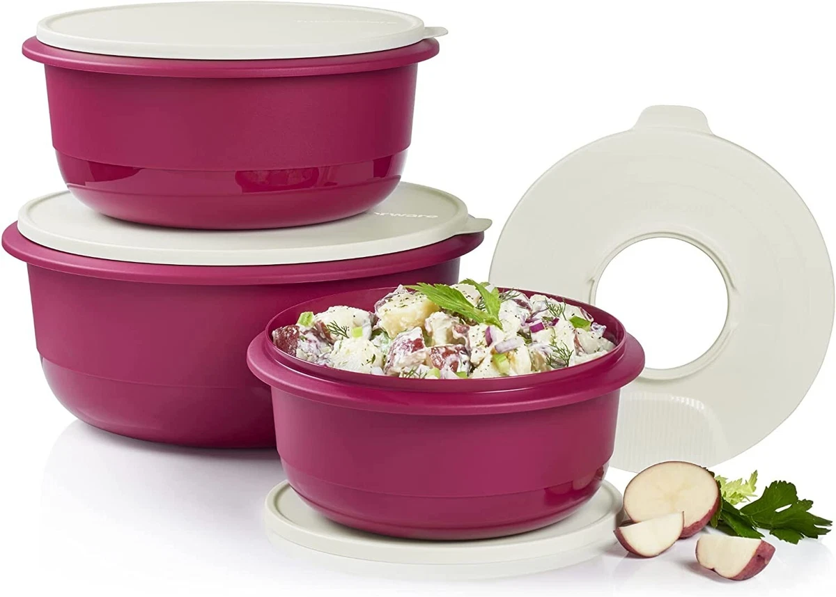 Tupperware Ultimate Mixing Bowls - Includes 3 Bowls with Lids and Splash Guard