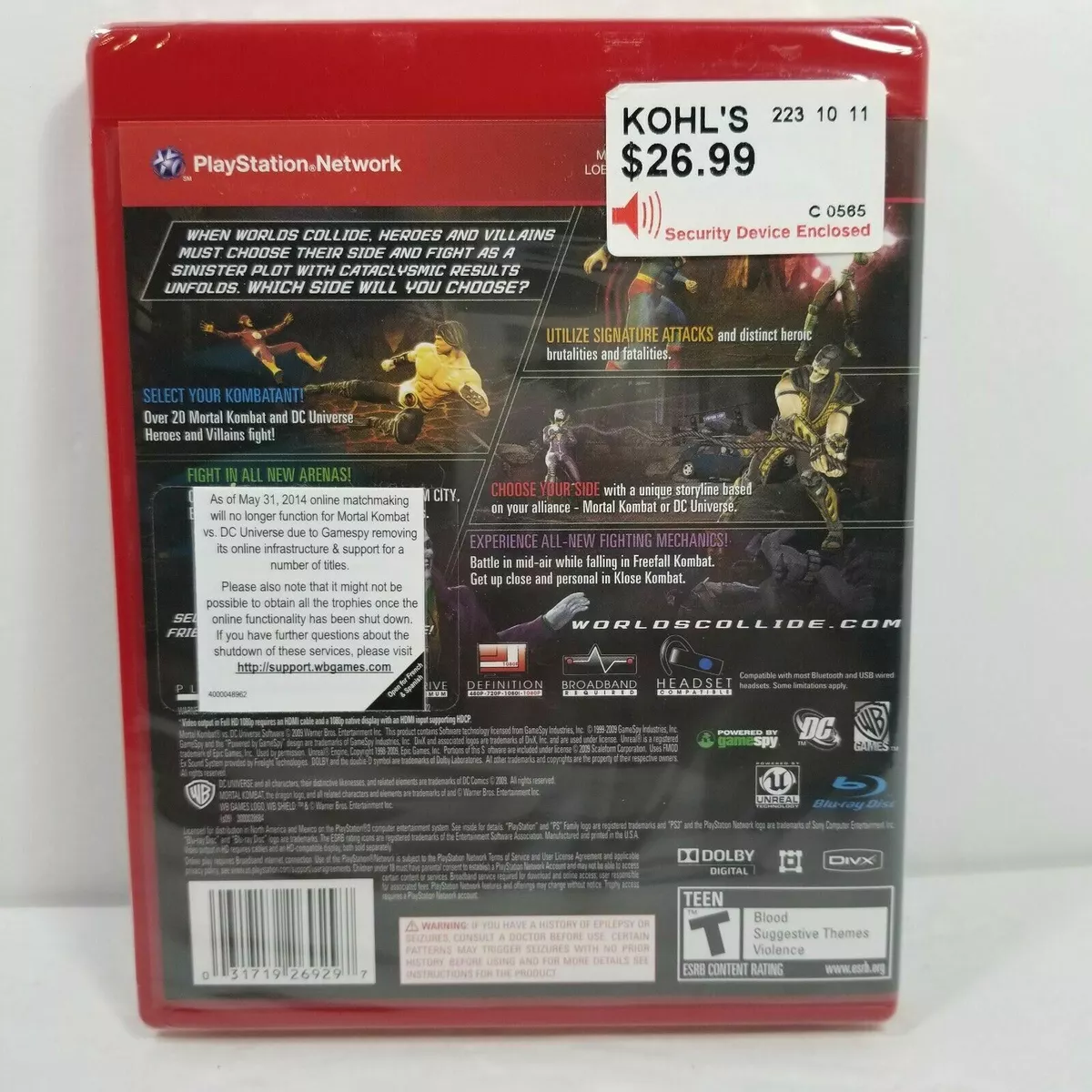 PS3 Value Pack (Includes - Clash Of The Titans, Mortal Kombat vs DC  universe, PS3 Remote) (PLAYSTATION3) on PLAYSTATION3 Game