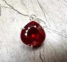 Certified 24.75 CT Natural Red Ruby Loose Gemstone 925 Solid Silver Pendant