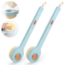2pcs Long Handle Back Scrubber for Shower Bath Body Brush with Soap Dispenser
