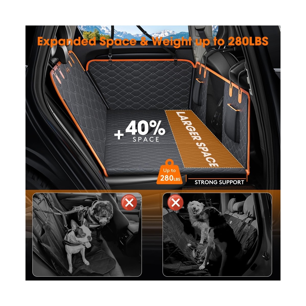 REVAZ Dog Back Seat Extender – Hard Bottom, Waterproof, Supports 330 Lbs, Fits Most Cars & SUVs - View #7