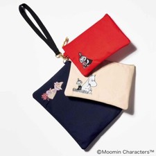 Moomin Embroidered pouch set with removable strap