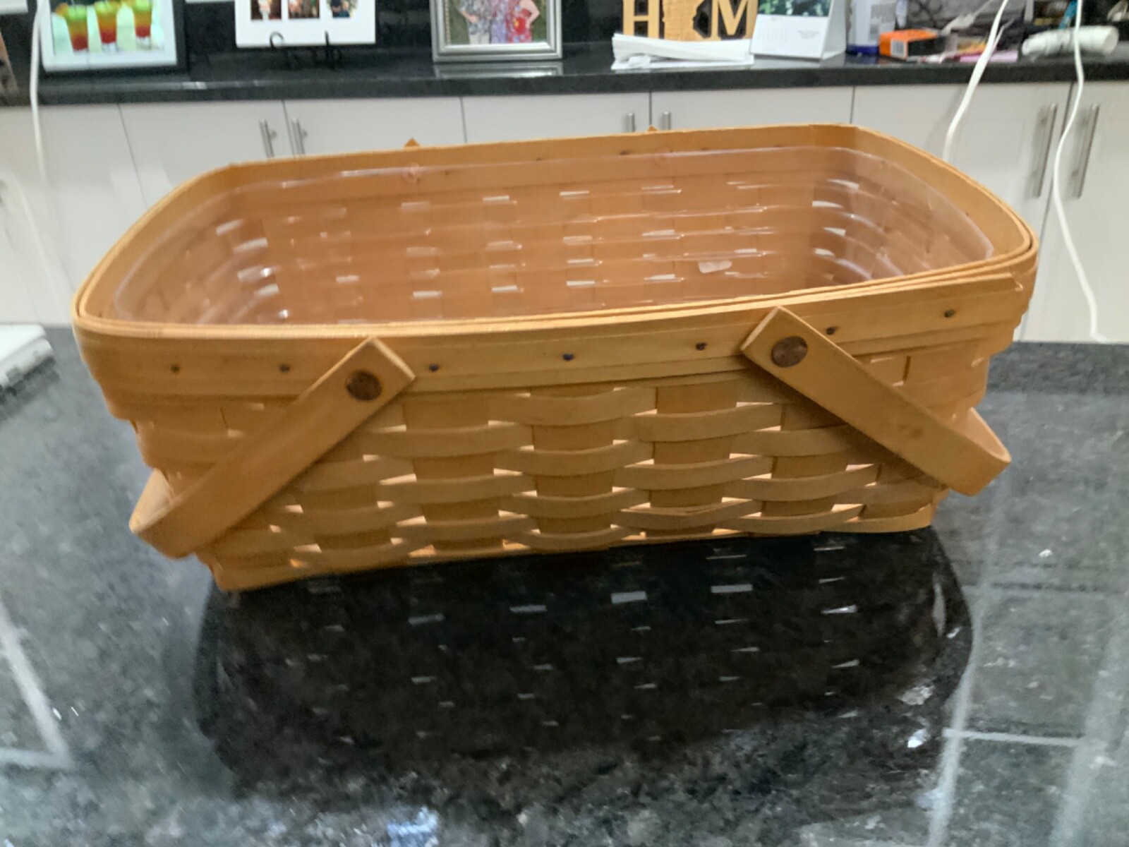 Longaberger Gathering Basket Double Swing Handles 14" long 10” Wide 5