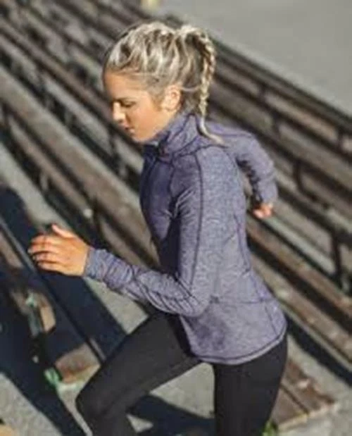 lululemon race your pace 1/2 zip pullover long sleeve heathered shirt