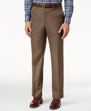 Michael Kors Men's Brown Solid Classic-Fit Stretch Suit Pants Size 42W