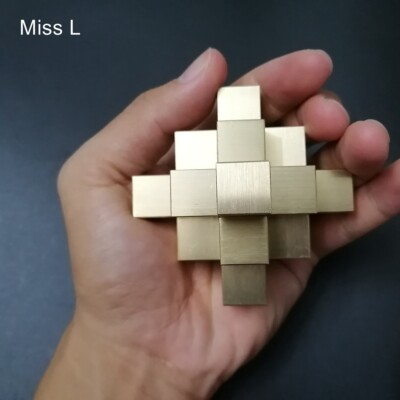 Chinese Kong Ming Lock 3D Puzzle Collection Pure Brass Metal Puzzle Model Game