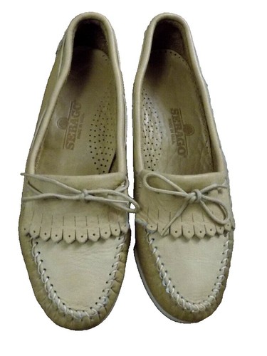 Sebago Men\'s‎ White Leather Driving Moccasin Loafers sz 8.5 M Sebago Men\ main image 2