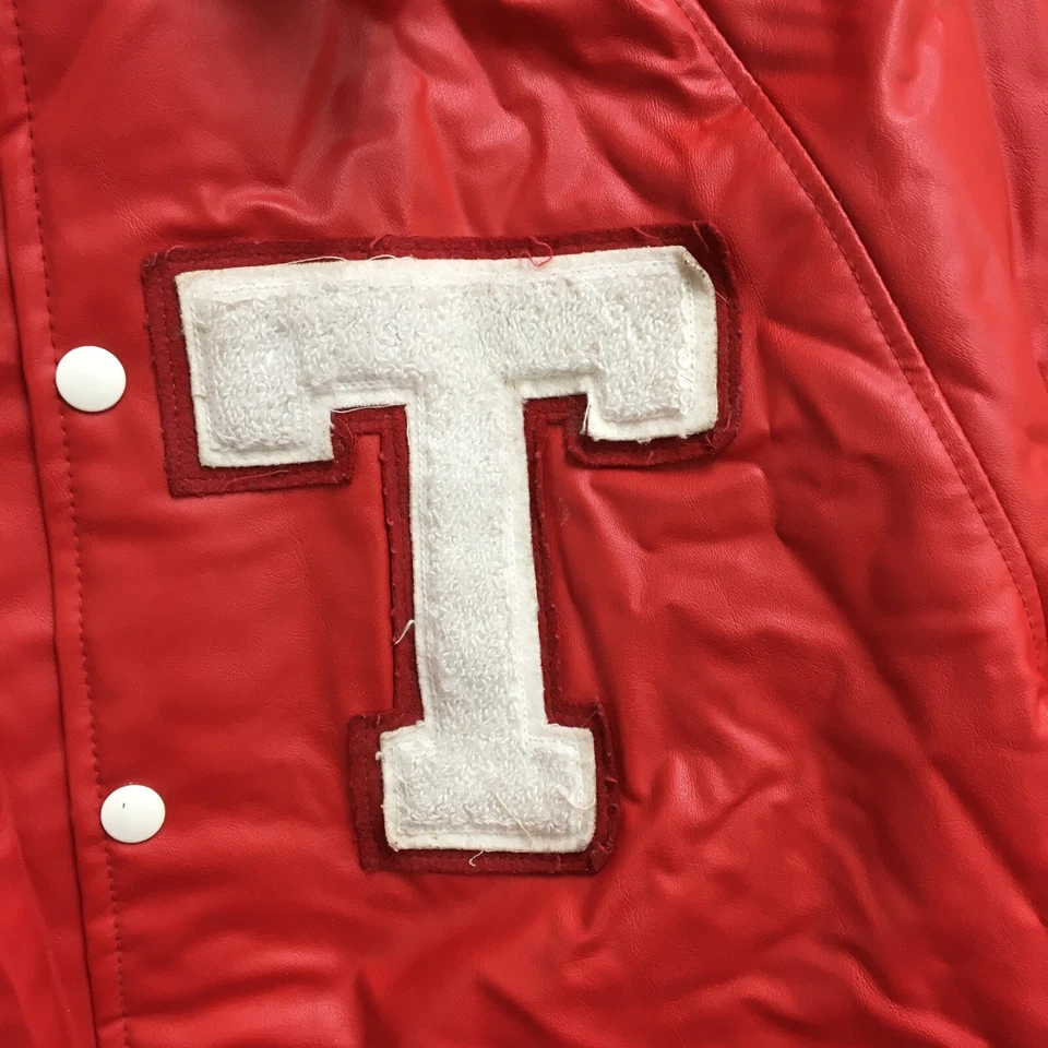 Texas Rangers Meca Jacket Medium Red Leather Bomber Varsity Letterman MLB Mens - Image 3 of 4