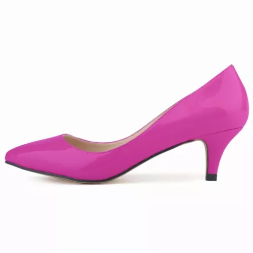 Scarpe da ufficio chic da donna tacco medio basso tacco slip on décolleté scarpe da lavoro taglia - Foto 29 di 49