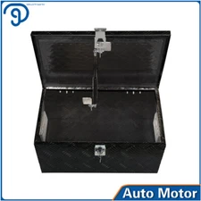 Aluminum Truck Bed Tool Box Trailer Storage Toolbox w/Lock Black 20"x12"x9.5"