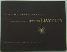 Jowett Javelin 1½ litre original Illustrated List of Spare Parts May 1948