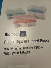 BioClean Ultra Pipette Tips in Hinged Racks  768 Tips Sealed 8 Racks