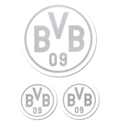 BVB Borussia Dortmund Aufkleber BVB Logo 3er-Set transparent silber Fanartikel