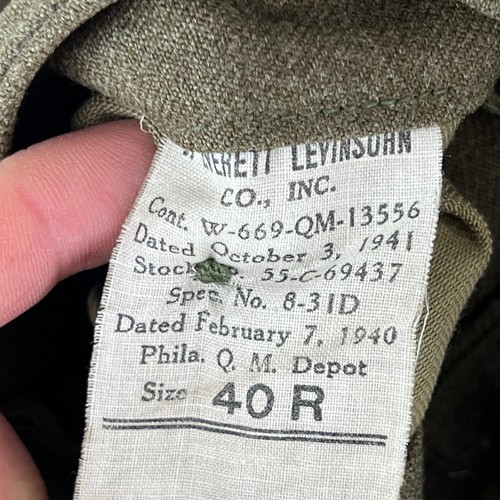 US Army Jacket WW2 Service Dress Vintage 1940 Medium 40R - Picture 5 of 15