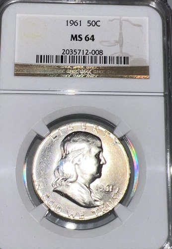 1961 Franklin Half Dollar 50c NGC MS64