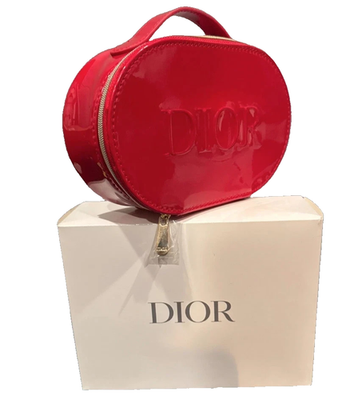 Dior Red Patent leather top handle toiletry pouch purse | eBay