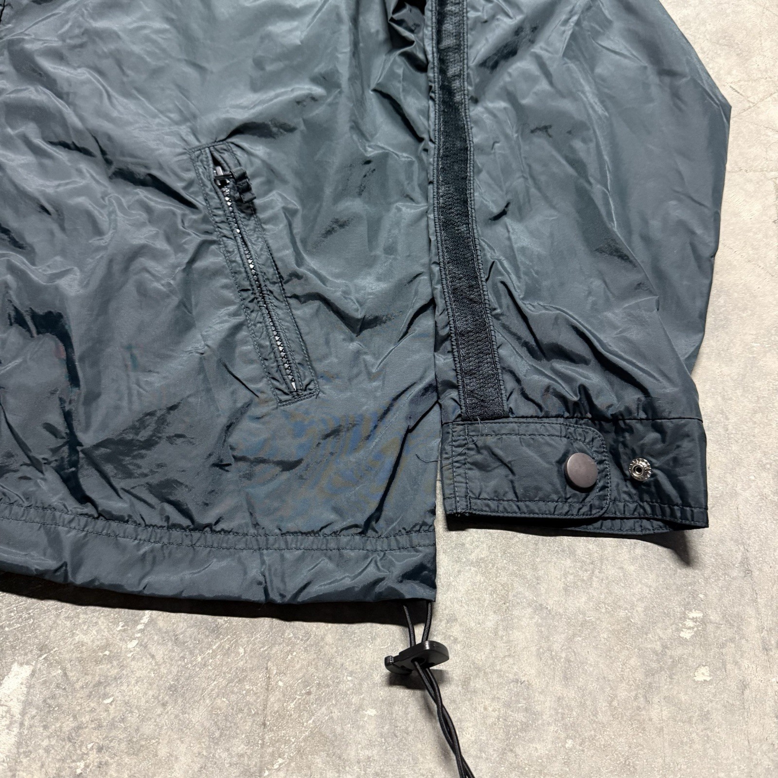 Quiksilver VTG 90s Rare Nylon Full Zip Jacket Dark Green Large Surf Skate Gorp image 2