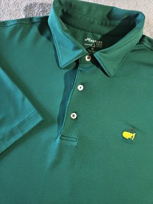 Masters Tech XL Polo Shirt Solid Green Augusta National Performance Stretch