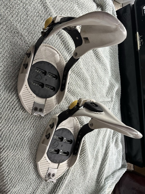 Lamar step-in Snowboard Bindings Size M White/Black/Yellow Adjustable 