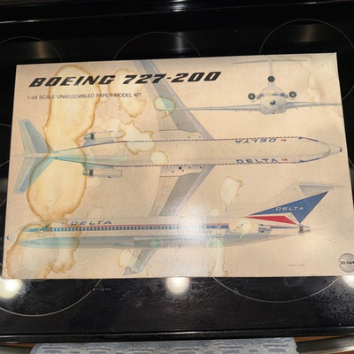 #ad #ad Huge Delta Boeing 727 200 1 48 Scale Unassembled Paper Model 3 D Paper Vintage $119.21
