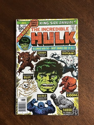 The Incredible Hulk Annual #5 (Marvel Comics October 1976) Groot, Goom, Blip,