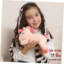 Sleeping Unicorn Stuffed Animal, 12 Inches Unicorn Plush Pink Sleeping Unicorn