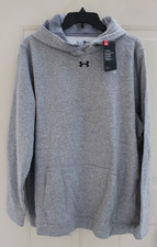 NWT Under Armour ColdGear Hustle Fleece Women's 2XL Heather Gray Hoodie 1300261