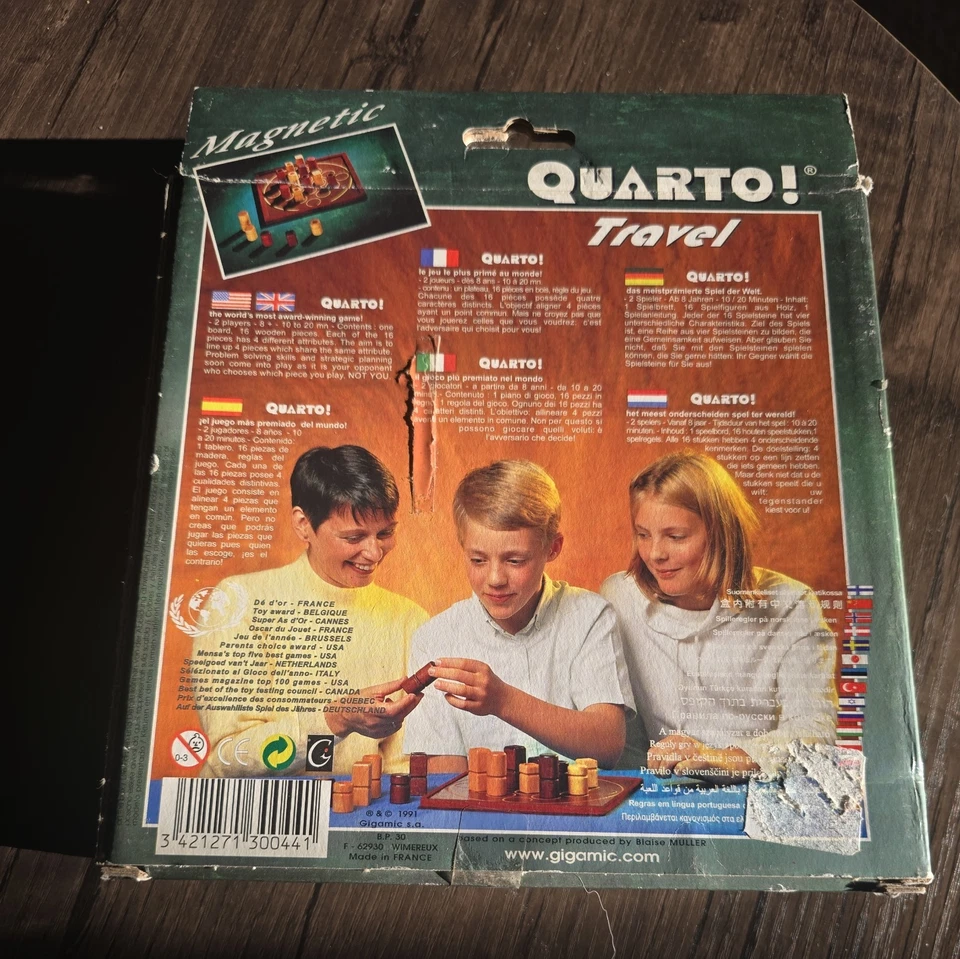 Quarto! Travel Board Game Wooden Travel Edition 1991 Gigamic sealed - Image 2 of 4