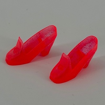 Vintage Barbie Doll Shoes Pink Pilgrim Pump Chunky Heels Hong Kong Plastic
