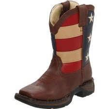 Durango Unisex Kids' 8" Lil' Durango Patriotic Western Flag Boot Brown/Union Fla
