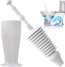 Toilet Plunger - Unclogger Plungers for Bathroom - Heavy Duty Clog Remover with