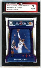 2020/21 Panini Donruss Optic LeBron James Air Defense Graded Card KSA 9