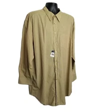 Comfort Zone Mens Dress Shirt Size XL Khaki Tan Red Sheen Business Office NWT